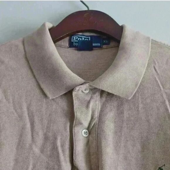 Polo by Ralph Lauren Tan Long Sleeve Polo Shirt Classic Design - Picture 7 of 16